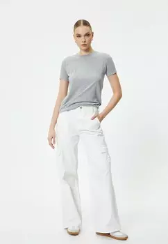 Футболка с принтом SHORT SLEEVE CREW NECK Koton, серый