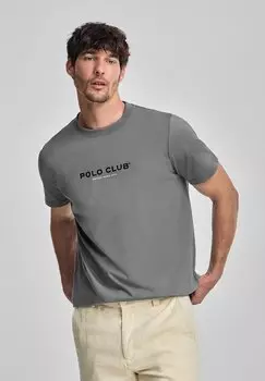 Футболка с принтом SHORT SLEEVE CREWNECK MINIMAL TITLE Polo Club, серый