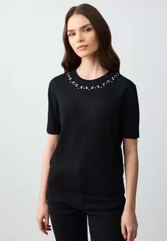 Футболка с принтом SHORT SLEEVE EMBROIDERED CREW NECK Jimmy Key, черный