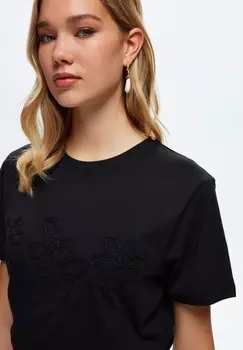 Футболка с принтом SHORT SLEEVE EMBROIDERY adL, черный