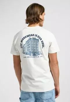 Футболка с принтом SHORT SLEEVE GRAPHIC Lee, слоновая кость