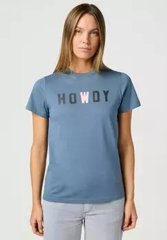 Футболка с принтом SHORT SLEEVE GRAPHIC - REGULAR FIT Wrangler, цвет Dusty Blue