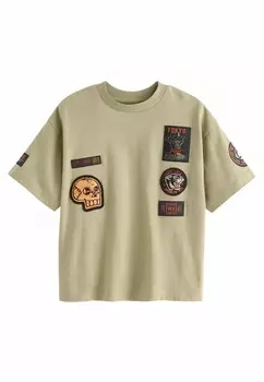 Футболка с принтом SHORT SLEEVE GRAPHIC STANDARD Next, бежевый