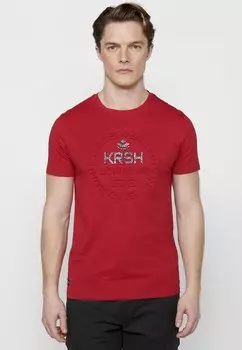 Футболка с принтом Short Sleeve Koroshi, красный рохо