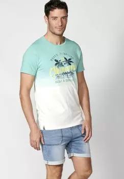 Футболка с принтом Short Sleeve Koroshi, мятный узор