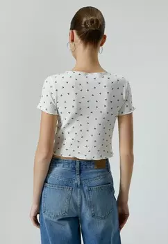 Футболка с принтом SHORT SLEEVE Koton, белый