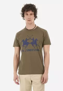 Футболка с принтом SHORT SLEEVE La Martina, зеленый