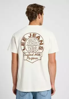 Футболка с принтом SHORT SLEEVE Lee, бежевый