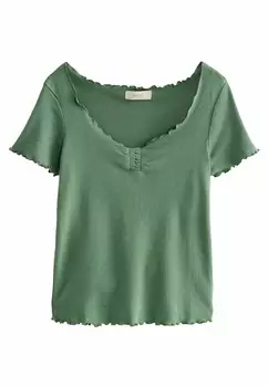 Футболка с принтом SHORT SLEEVE LETTUCE EDGE, REGULAR FIT Next, зеленый