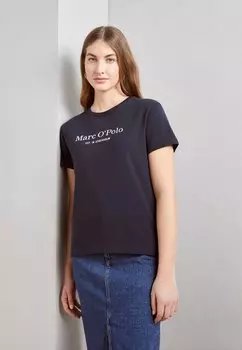 Футболка с принтом SHORT SLEEVE LOGO Marc O'Polo, цвет deep blue sea