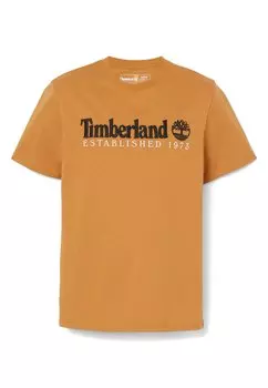 Футболка с принтом Short Sleeve Logo Timberland, коричневый