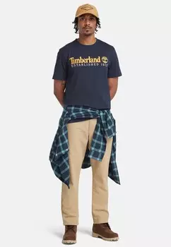 Футболка с принтом SHORT SLEEVE LOGO Timberland, темно-синий