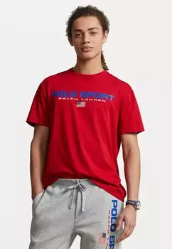 Футболка с принтом SHORT SLEEVE Ralph Lauren, цвет red