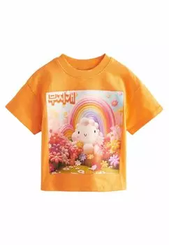 Футболка с принтом SHORT SLEEVE REGULAR FIT Next, цвет orange cloud character