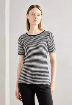 Футболка с принтом SHORT SLEEVE ROUND NECK STRIPED Marc O'Polo, черный