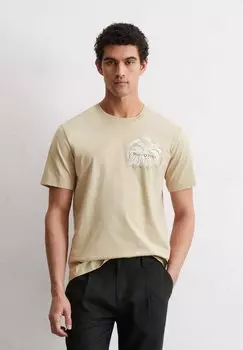 Футболка с принтом SHORT SLEEVE SEASONAL LOGO ARTWORK Marc O'Polo, бежевый