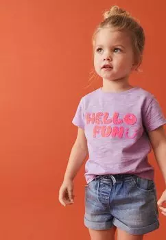 Футболка с принтом Short Sleeve Sequin Regular Fit Next, цвет lilac