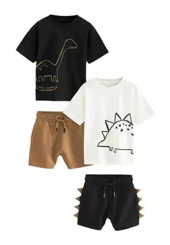 Футболка с принтом SHORT SLEEVE SET 2 PACK Next, черный