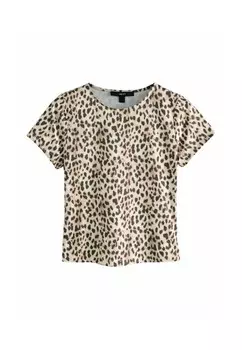 Футболка с принтом SHORT SLEEVE SLINKY REGULAR FIT Next, коричневый