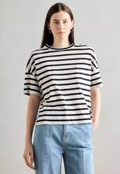 Футболка с принтом SHORT SLEEVE STRIPED Marc O'Polo, черный
