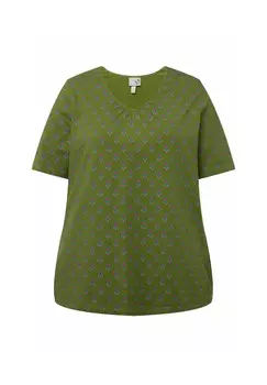 Футболка с принтом SHORT SLEEVE Ulla Popken, оливковый