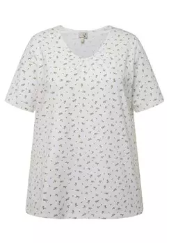 Футболка с принтом SHORT SLEEVE Ulla Popken, белый