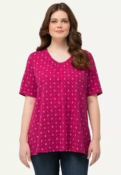 Футболка с принтом SHORT SLEEVE Ulla Popken, лиловый