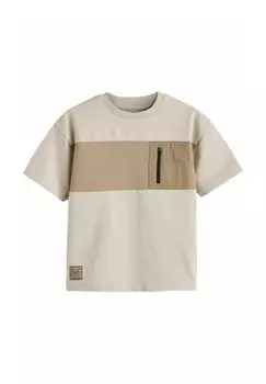 Футболка с принтом SHORT SLEEVE UTILITY REGULAR FIT Next, цвет stone