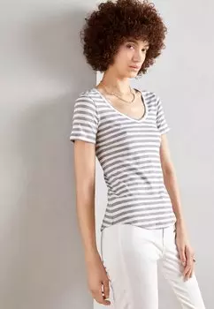 Футболка с принтом SHORT SLEEVE V-NECK STRIPED Marc O'Polo, цвет multi nordic sea