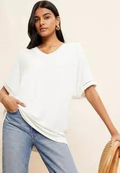 Футболка с принтом SHORT SLEEVE V NECK CROCHET Friends Like These, белый