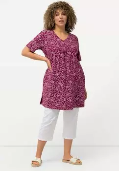 Футболка с принтом SHORT SLEEVE V-NECK Ulla Popken, красный