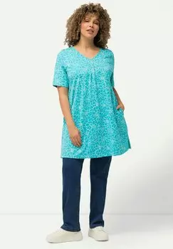 Футболка с принтом SHORT SLEEVE V-NECK Ulla Popken, синий