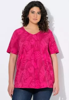 Футболка с принтом SHORT SLEEVE V-NECK Ulla Popken, красный