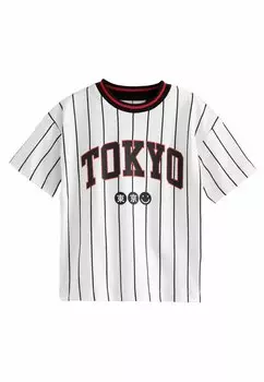Футболка с принтом SHORT SLEEVE VARSITY REGULAR FIT Next, цвет white