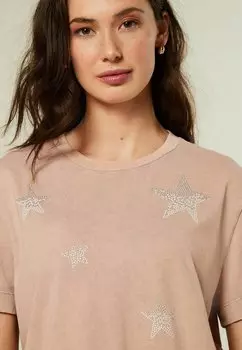 Футболка с принтом Short Sleeve Washed Star Regular Fit Next, розовая