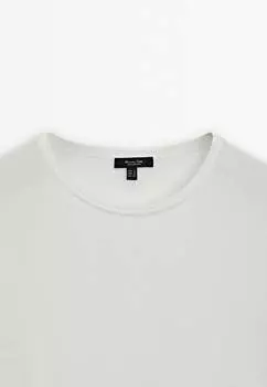 Футболка с принтом Short Sleeve With Tie Detail Massimo Dutti, белая