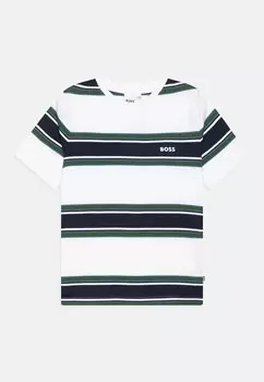 Футболка с принтом SHORT SLEEVES BOSS Kidswear, цвет white green