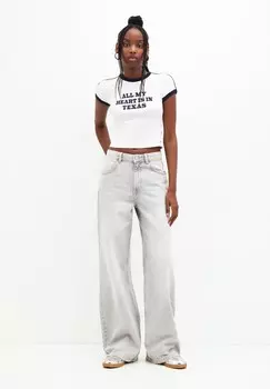 Футболка с принтом SHORT SLEEVES SLOGAN PULL&BEAR, белый