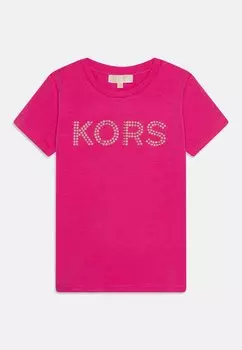 Футболка с принтом Short Sleeves Tee Michael Kors Kids, розовый