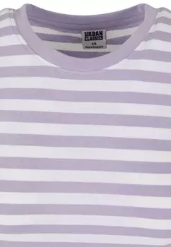 Футболка с принтом Short Striped Tee Urban Classics, белая пыльно-лиловая