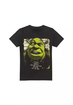 Футболка с принтом SHREK OGRE MUGSHOT Cotton Soul, черный
