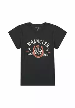 Футболка с принтом SHRUNKEN BAND TEE Wrangler, черный