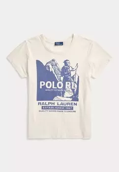 Футболка с принтом SHRUNKEN FIT GRAPHIC JERSEY TEE Polo Ralph Lauren, белый