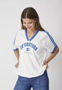 Футболка с принтом SIARACC OVERSIZE SPORTY V-TEE Co'couture, синий