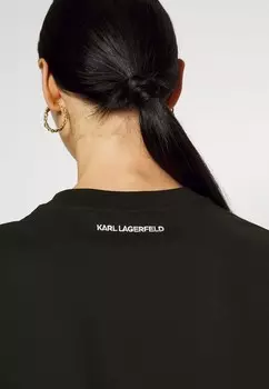 Футболка с принтом SIGNATURE KARL LAGERFELD, черный