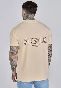 Футболка с принтом SIKSILK, бежевый