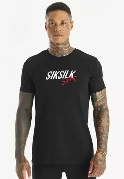 Футболка с принтом SIKSILK, черный