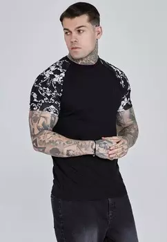 Футболка с принтом SIKSILK, черный