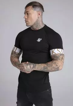 Футболка с принтом SIKSILK, цвет black