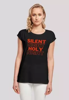 Футболка с принтом SILENT NIGHT HOLY NIGHT WEIHNACHTEN F4NT4STIC, черный